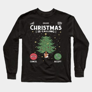 Festive Call to Joy Christmas Tree Humor Long Sleeve T-Shirt